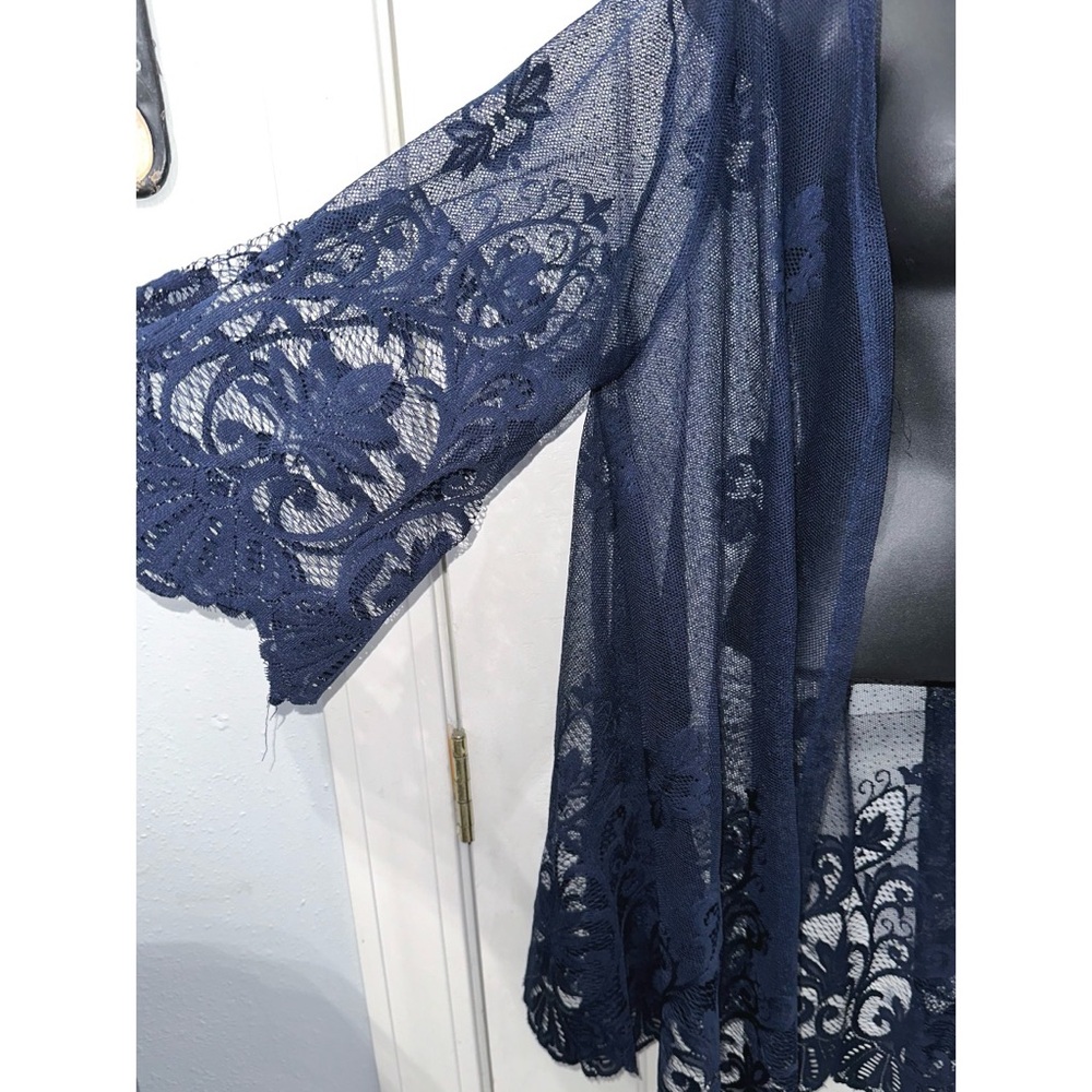 Maurices Dark Blue Blue Lace Kimono - Picture 3 of 6